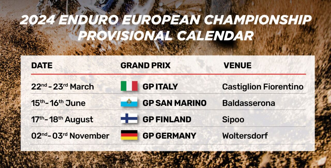 Enduro European Championship 2024 provisional calendar enduro.nl